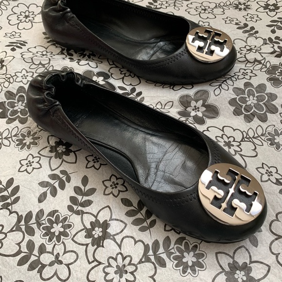 Tory Burch Reva Flats, Black, Size 7 - Picture 9 of 12